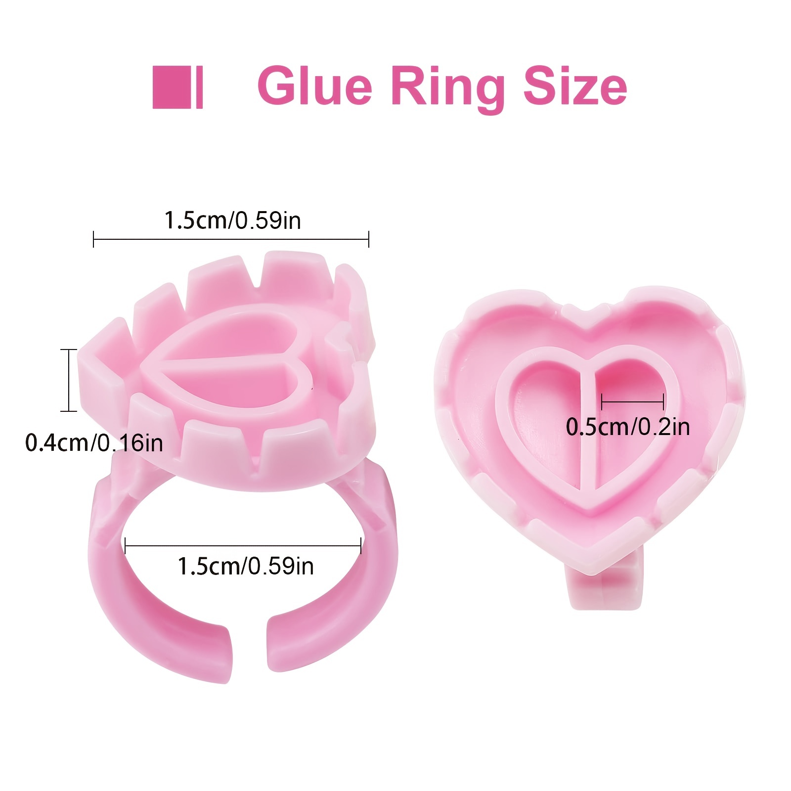100PCSHeart Eyelash Glue Rings - Eyelash Extension Salon review and price